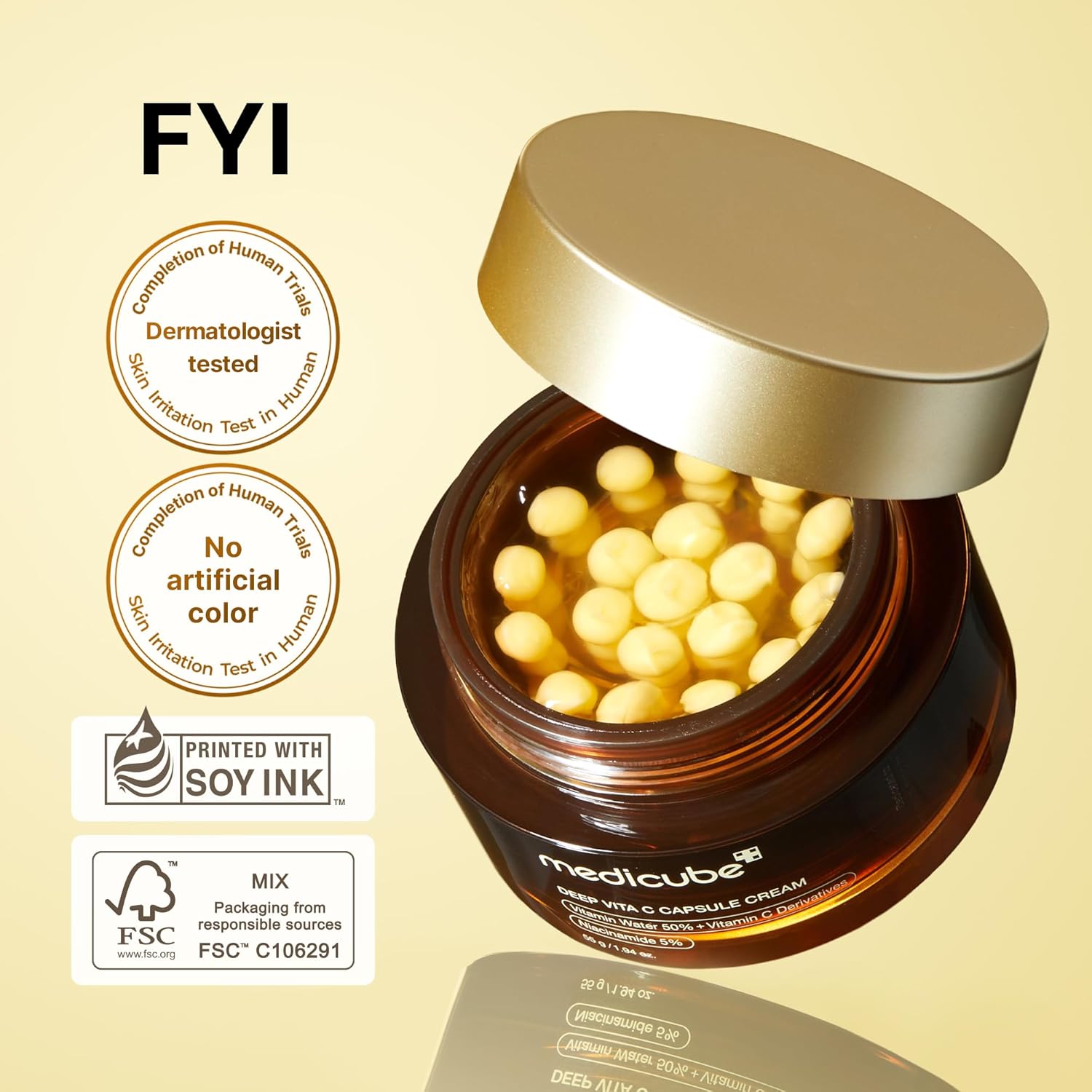 Say Goodbye to Acne Scars, Dark Spots & Fine Lines. Medicube Deep Vita C Capsule Cream
