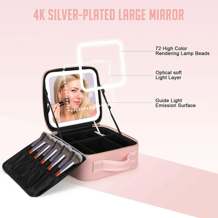Makeup Bag with Mirror & Light