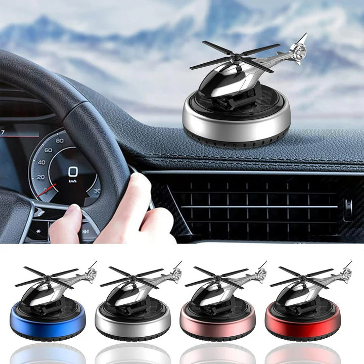 Solar Powered Helicopter Car Air Freshener Rotating Aromatherapy Diffuser for Car, Home &amp; Office