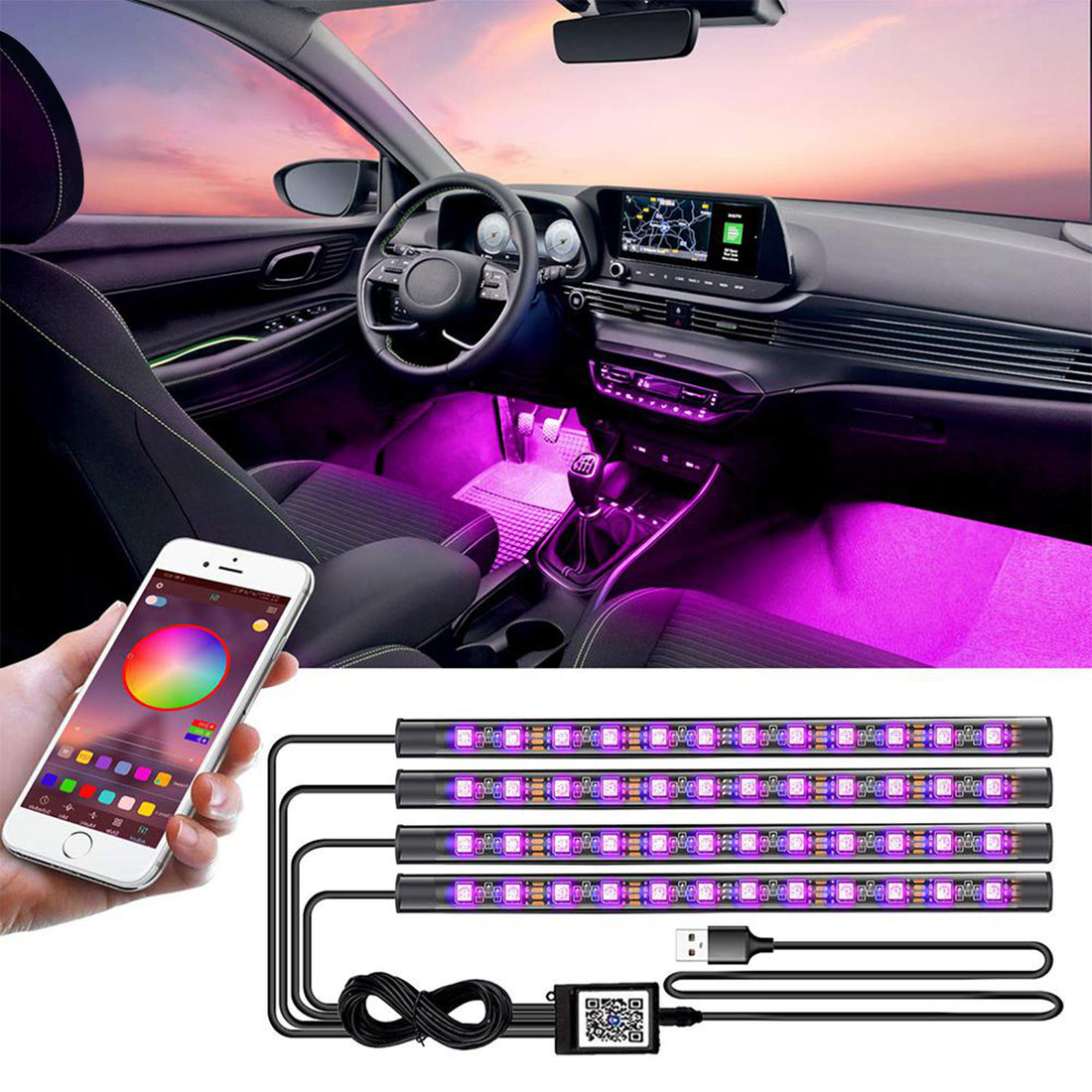 HOLY APP Car Interior Ambient Light Neon LED
