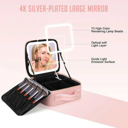 Makeup Bag with Mirror &amp; Light
