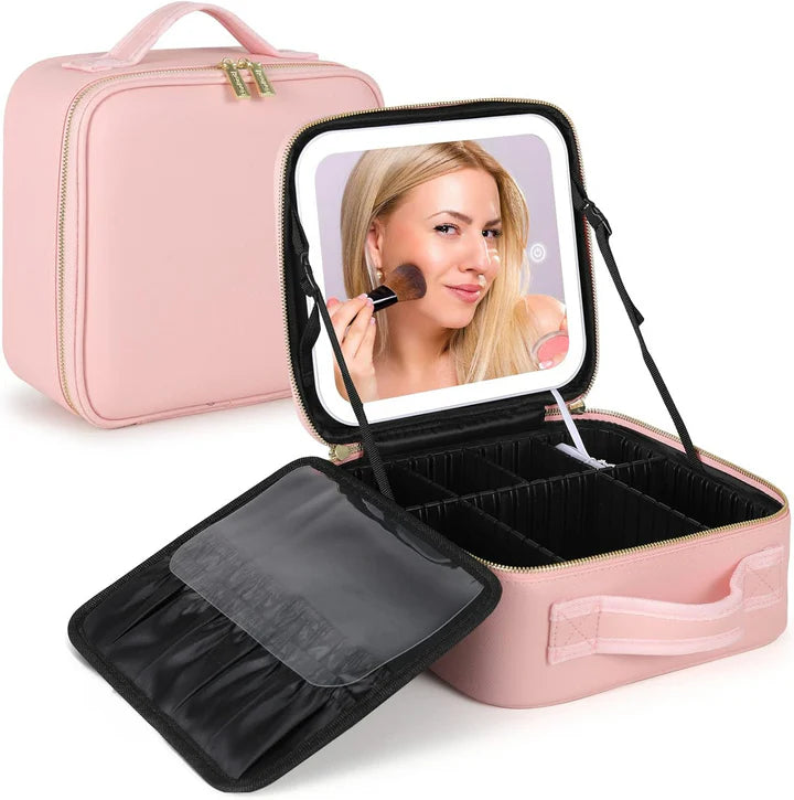 Makeup Bag with Mirror &amp; Light